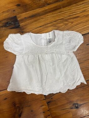 Joie White Eyelet Puff-Sleeve Baby Doll Top Size XS 4T